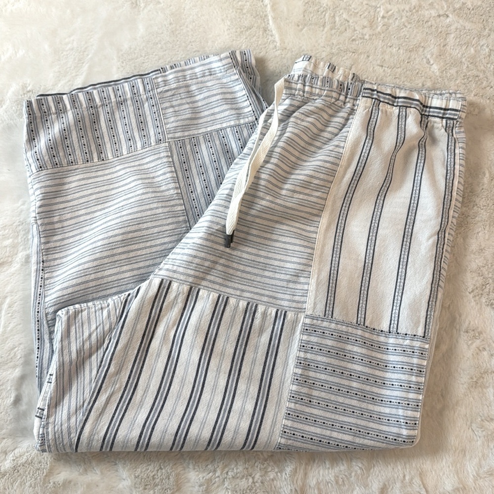 Liz Claiborne Livvy Boho Wide Leg Cotton Patchwork Pants- size L